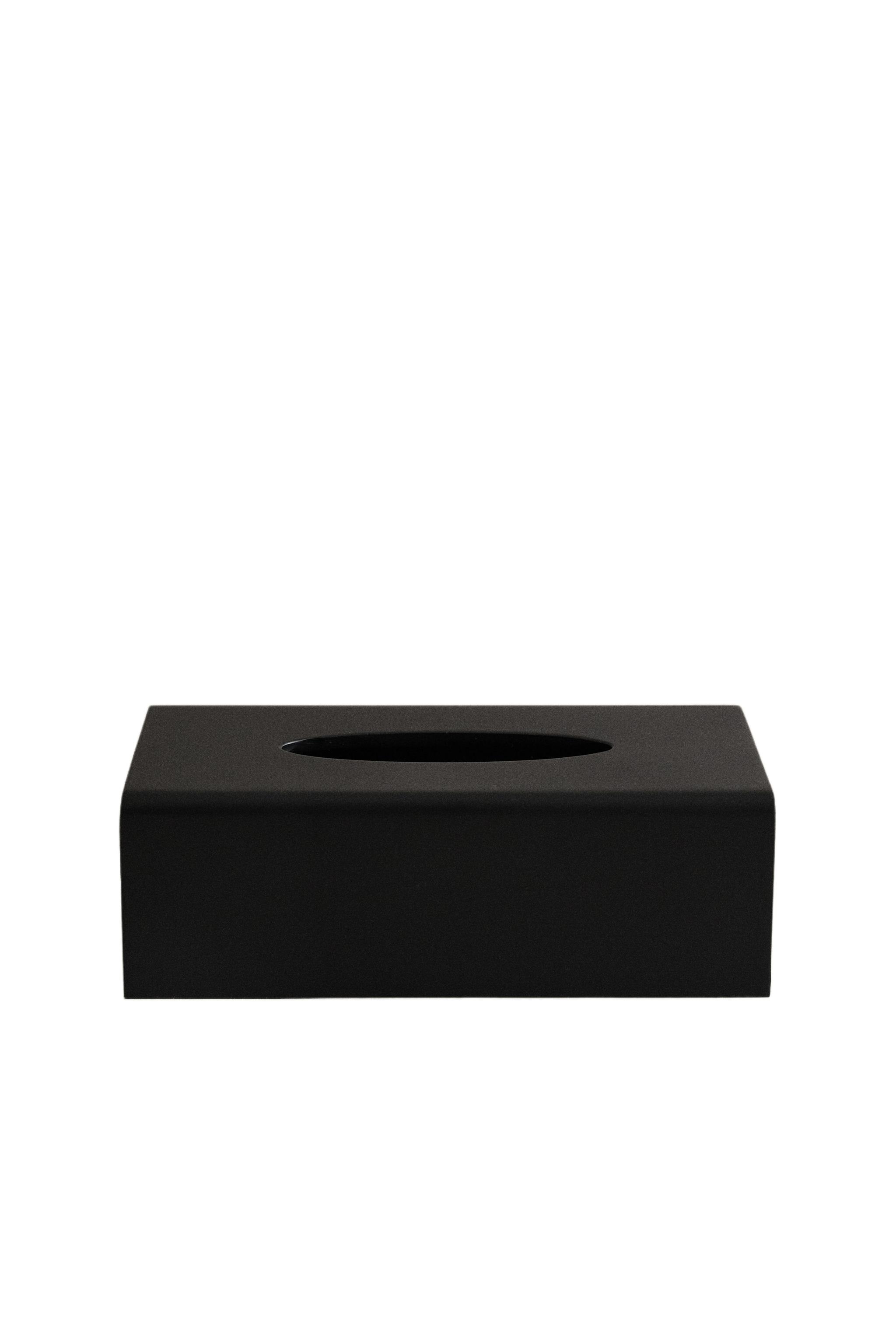 BOÎTE À MOUCHOIRS RÉSINE NOIRE